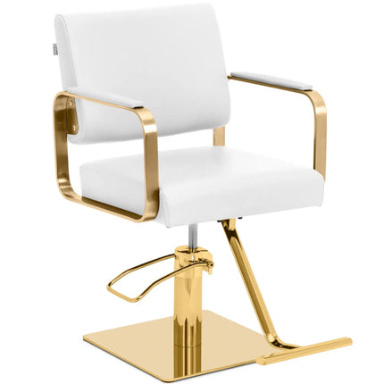 Physa Physa OTLEY cosmetic barber chair with footrest - white and gold – image 2