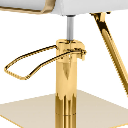 Physa Physa OTLEY cosmetic barber chair with footrest - white and gold – image 3