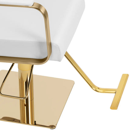 Physa Physa OTLEY cosmetic barber chair with footrest - white and gold – image 5