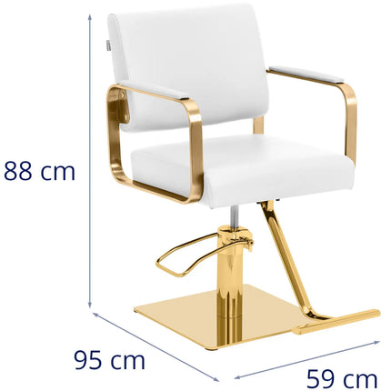 Physa Physa OTLEY cosmetic barber chair with footrest - white and gold – image 7