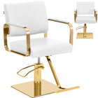 Physa Physa OTLEY cosmetic barber chair with footrest - white and gold