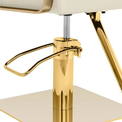 Physa Physa OTLEY cosmetic barber chair with footrest - creamy gold – image 3