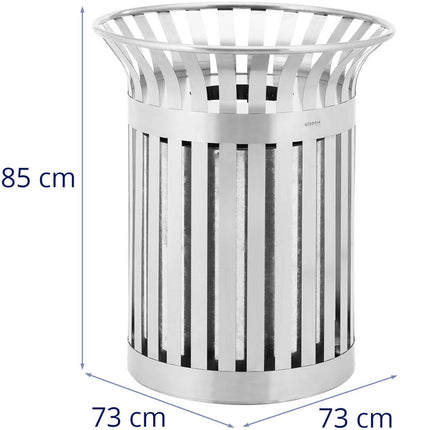 Ulsonix Waste litter garbage litter outdoor round wed. 73 x 85 cm silver STAL – image 7