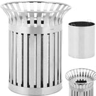 Ulsonix Waste litter garbage litter outdoor round wed. 73 x 85 cm silver STAL