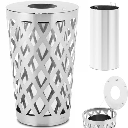 Ulsonix Waste litter outdoor round wed 50 x 80 cm STAL grey