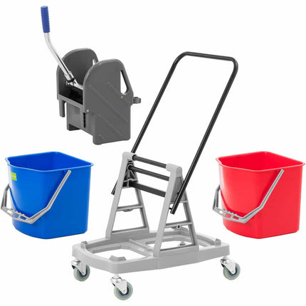 Ulsonix Floor cleaning cleaning trolley, 2 buckets, 2x 17 liter juicer – image 6