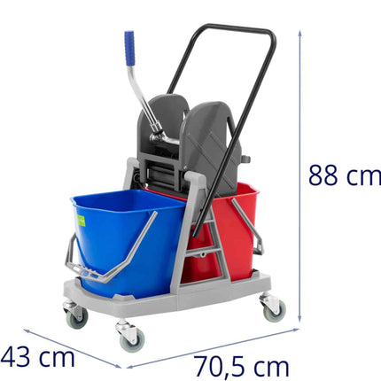 Ulsonix Floor cleaning cleaning trolley, 2 buckets, 2x 17 liter juicer – image 7