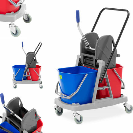 Ulsonix Floor cleaning cleaning trolley, 2 buckets, 2x 17 liter juicer