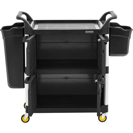 Ulsonix Lockable hotel service trolley for cleaning, 85 x 47 x 102 cm – image 2
