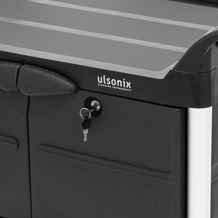 Ulsonix Lockable hotel service trolley for cleaning, 85 x 47 x 102 cm – image 3