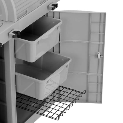 Ulsonix Hotel cleaning trolley with storage compartment and 2 buckets 128 x 62.5 x 133 cm – image 3