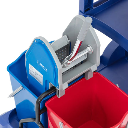 Ulsonix Floor cleaning trolley, 2 buckets, wringer, laundry bag, 3 shelves, 18 l – image 5