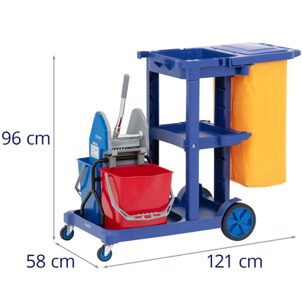 Ulsonix Floor cleaning trolley, 2 buckets, wringer, laundry bag, 3 shelves, 18 l – image 6