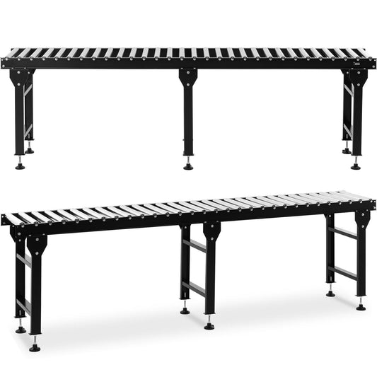 MSW Tray transport roller table 30 rolls up to 400 kg 300 x 51 x 96 cm
