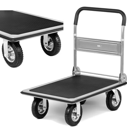 MSW Manual foldable warehouse platform trolley, 1 side, up to 300 kg, 80 x 60 cm