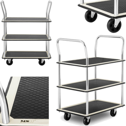 MSW Transport trolley with handles 3 shelves up to 150 kg 72 x 43 cm