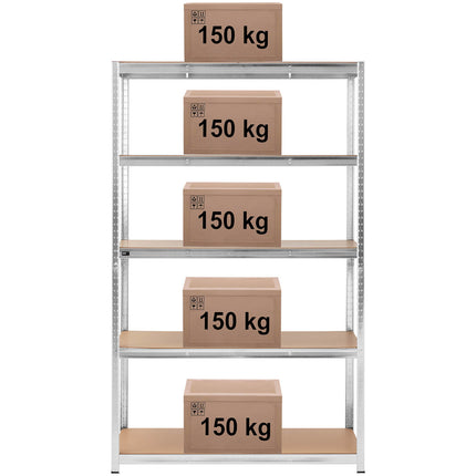 MSW Metal warehouse shelf 5 shelves 750 kg 100 x 60 x 200 cm gray – image 13