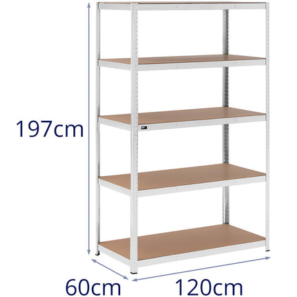 MSW Metal warehouse shelf 5 shelves 750 kg 100 x 60 x 200 cm gray – image 14