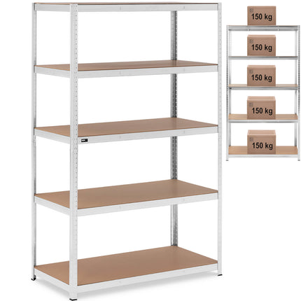 MSW Metal warehouse shelf 5 shelves 750 kg 100 x 60 x 200 cm gray – image 8