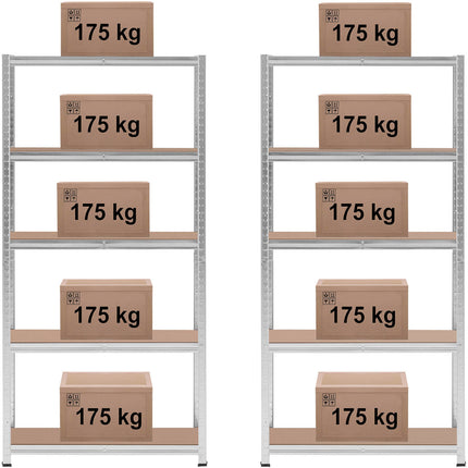 MSW Metal warehouse shelf 5 shelves 750 kg 100 x 60 x 200 cm gray – image 20