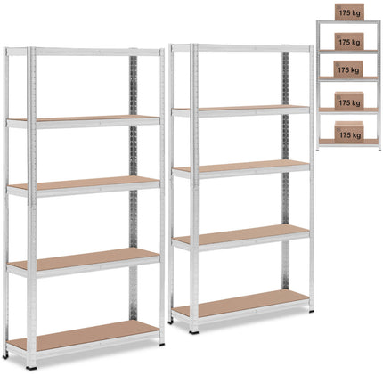 MSW Metal warehouse shelf 5 shelves 750 kg 100 x 60 x 200 cm gray – image 15
