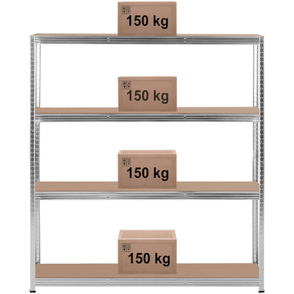 MSW Metal warehouse shelf 5 shelves 750 kg 100 x 60 x 200 cm gray – image 27