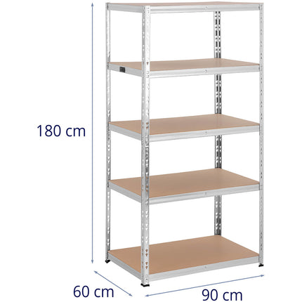 MSW Metal warehouse shelf 5 shelves 750 kg 100 x 60 x 200 cm gray – image 35