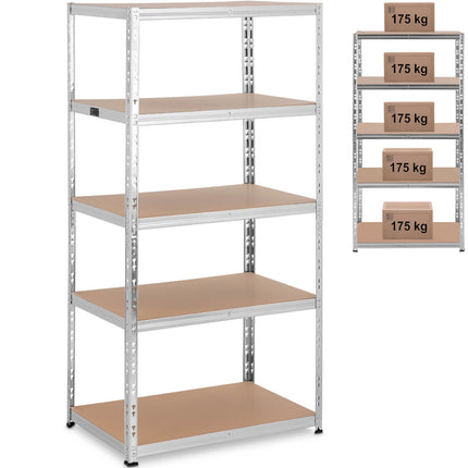 MSW Metal warehouse shelf 5 shelves 750 kg 100 x 60 x 200 cm gray – image 29