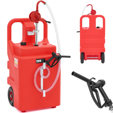 MSW Portable fuel tank with hand pump on wheels 20 l/min 120 l
