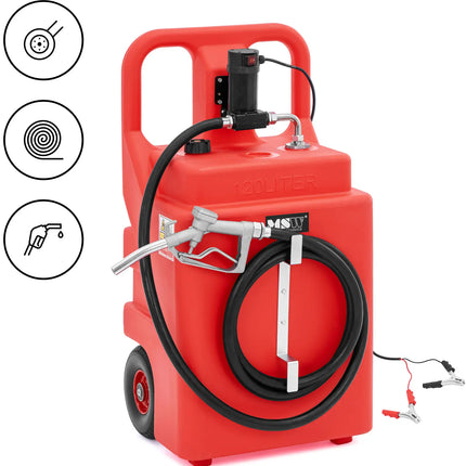 MSW Portable fuel tank with electric pump, filler on wheels, 37 l/min, 120 l – image 2