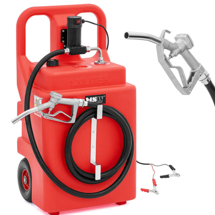 MSW Portable fuel tank with electric pump, filler on wheels, 37 l/min, 120 l