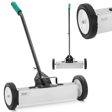 MSW Magnetic sweeper broom for collecting nail filings on wheels, width 45 cm