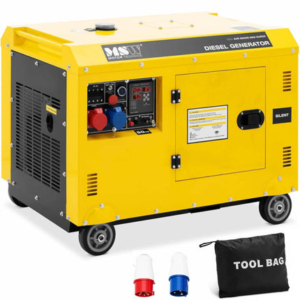 MSW Diesel generator set on wheels 240/400 V 8500 W 10 kVA 30 l