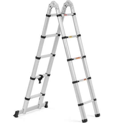MSW Aluminum folding telescopic ladder 12 steps 0.85-1.85/3.8 m – image 2