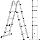 MSW Aluminum folding telescopic ladder 12 steps 0.85-1.85/3.8 m