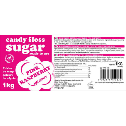 GSG24 Colorful sugar for cotton pink with raspberry flavor 1kg – image 3