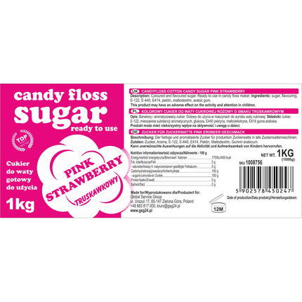 GSG24 Colorful sugar for cotton pink strawberry flavor 1kg – image 3