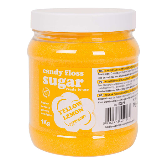GSG24 Coloured sugar for cotton yellow with lemon flavor 1kg
