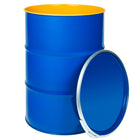 Beczkopol Steel barrel metal OH 212L with grooves removable lid blue interior varnished