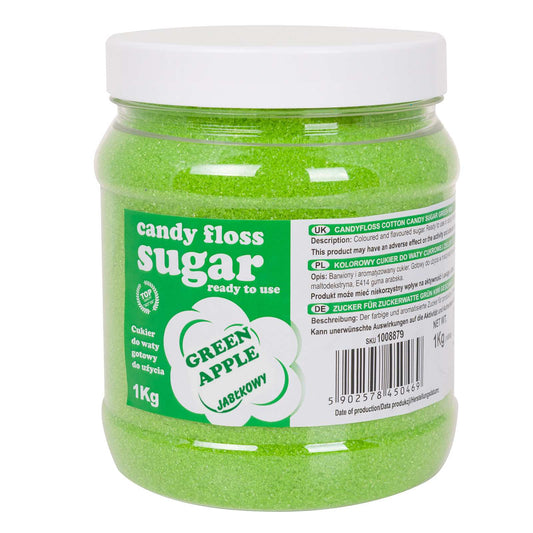 GSG24 Coloured sugar for cotton green with apple flavor 1kg