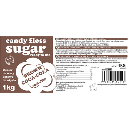 GSG24 Colorful sugar for cotton brown, taste coca-coli 1kg – image 3