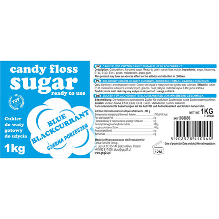 GSG24 Colorful sugar for cotton blue with blackcurrant flavor 1kg – image 2