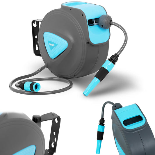 Hillvert Garden hose with an automatic wall drum 10 m + 1 m 5/6'
