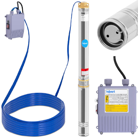 Hillvert Deep-water pump for depth wells of stainless steel 6000 l/h up to 102 m