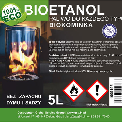 GSG24 Bioalcohol bioethanol BIO fuel for biocombust 5L – image 2
