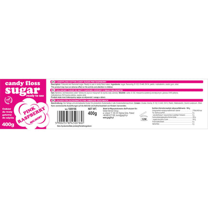 GSG24 Coloured sugar for cotton pink with raspberry flavor 400g – image 2