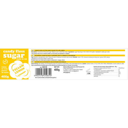 GSG24 Colourful sugar for cotton candy with lemon flavor 400g – image 2