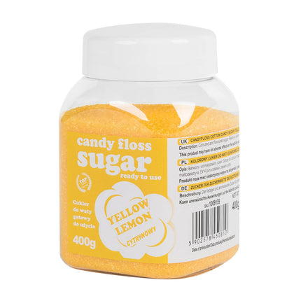 GSG24 Colourful sugar for cotton candy with lemon flavor 400g