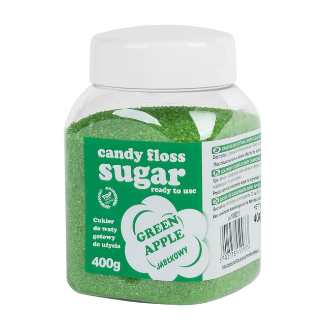 GSG24 Colourful sugar for cotton wool green with apple flavour 400g