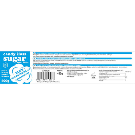GSG24 Colorful sugar for cotton blue with black currant flavor 400g – image 2